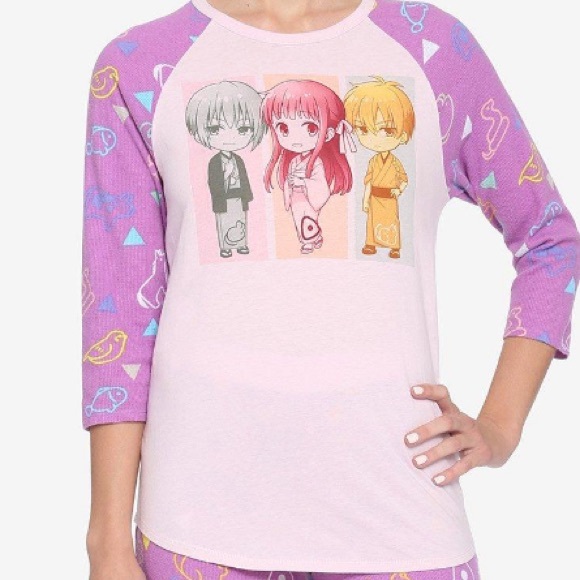 Hot Topic Fruits Basket Lavender Thermal Pajama Sleep Set - Picture 2 of 3
